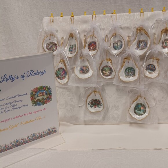 Glorious Gold #2 12 Days of Christmas Oyster Shell Ornaments + 2 Bonus Ornaments - Picture 11 of 16